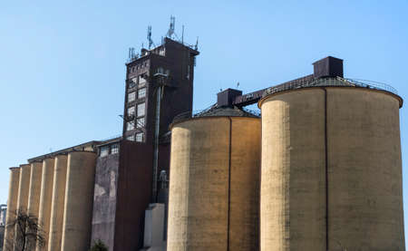 Old concrete silosの写真素材