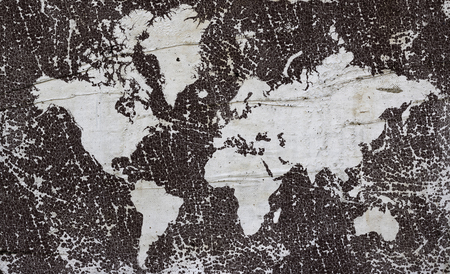 Shape of continents grunge backgroundの写真素材