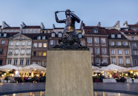 Statue of Meramaid in Warsawのeditorial素材