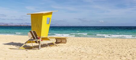 Lifeguard tower in Fuerteventura near Corralejo, Canary Islands