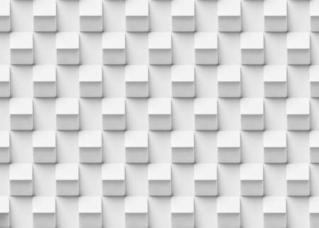 Abstract geometric white background made of tilted cubes on a plane. 3d renderingの写真素材