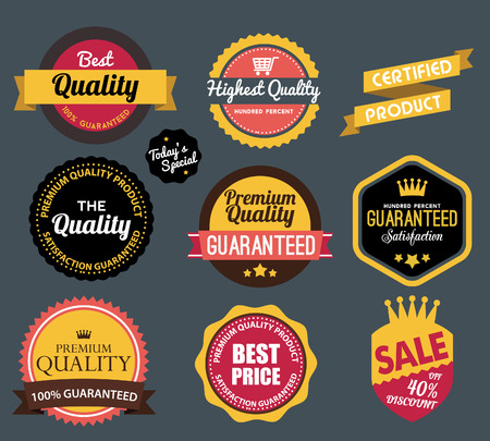 Set of vector stickers and ribbons vector setのイラスト素材