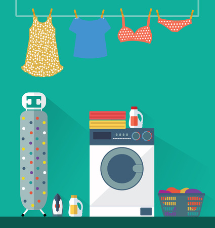 Laundry Washing room. vector illustrationのイラスト素材