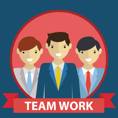 Business team team work concept in flat modern designのイラスト素材
