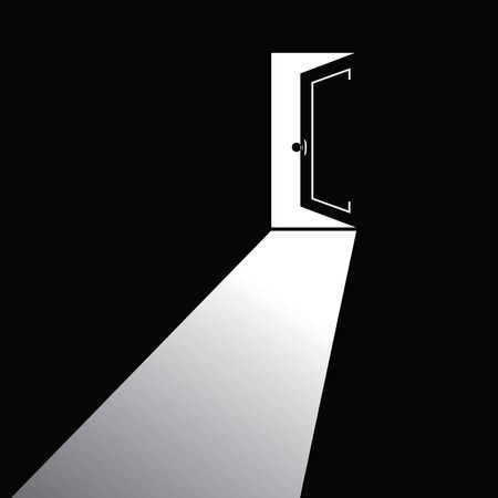 Open door illustration vedtor blackのイラスト素材