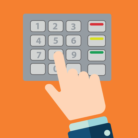 Press ATM EPP keyboard flat designのイラスト素材