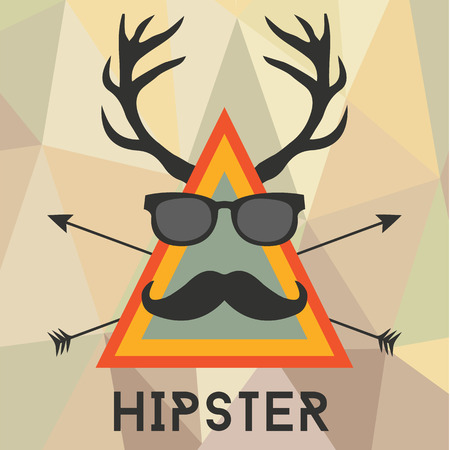 Hipster design with hipster elements and icons.Vector illustrationのイラスト素材