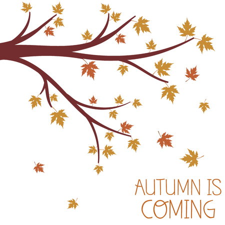 Vector Illustration of an Autumn Design with Autumnal Branchのイラスト素材