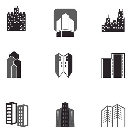 Buildings stores and home icon set. Illustration icon setのイラスト素材