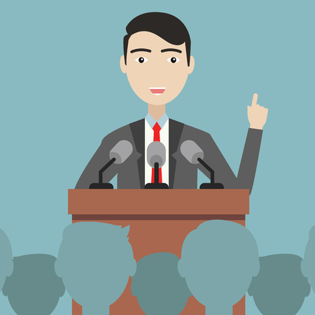 Flat modern design of Businessman presenting his ideas.のイラスト素材