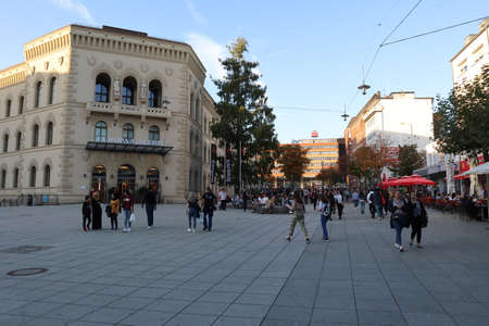 Saarbruecken, Saarland / Germany - October 14 2019: Shopping in the pedestrian zone of Saarbrucken, Germany, next to the train stationのeditorial素材