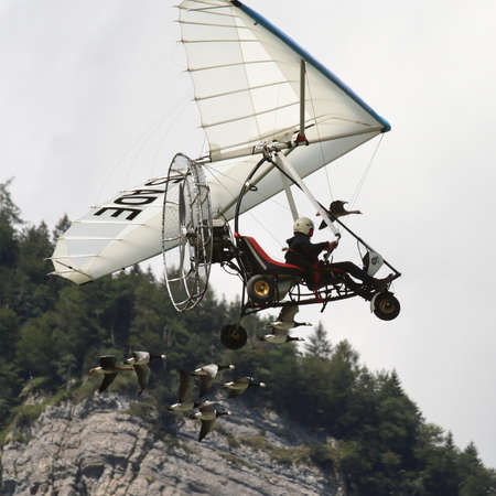Mollis, Kanton Glarus (GL) / Switzerland - August 16 2019: Air Show from Christian Moullec, flying a...