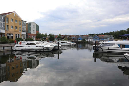 Rheinsberg, Brandeburg / Germany - August 21st 2020: Marina Wolfsbruch located in the Mecklenburg Lake District, Germanyのeditorial素材