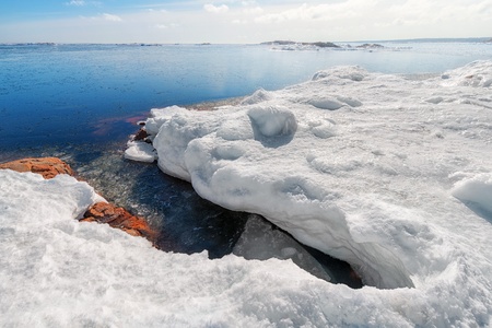 Baltic sea shore in spring - Grisslehamn, Sweden