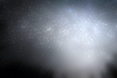 Rain with night sky and trees backgroundの写真素材