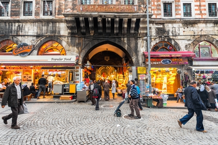 ISTANBUL - NOV, 20  One of the smaller entrances to the Grand Bazaar in Istanbul, Turkey  One of the largest   oldest covered markets in the world, Istanbul, Turkey 2013のeditorial素材