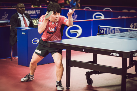 STOCKHOLM, SWEDEN - NOV 11, 2015: Table tennis tournament SOC at the arena Eriksdalshallen. Swedish...
