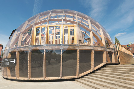 STOCKHOLM, SWEDEN - MAY 18, 2016 Dome of Visions house, a spherical test building outside of KTH.のeditorial素材
