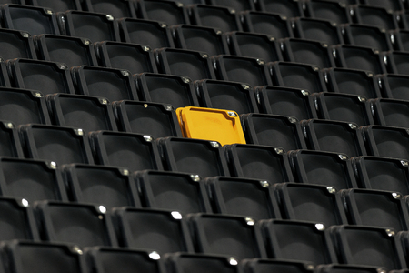 STOCKHOLM - SEPT 24, 2016: Abstract view of the chairs at Stockholm FIM Speedway Grand Prix at Friends Arena in Stockholm.のeditorial素材
