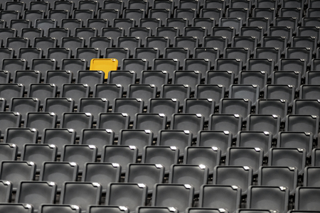 STOCKHOLM - SEPT 24, 2016: Abstract view of the chairs at Stockholm FIM Speedway Grand Prix at Friends Arena in Stockholm.のeditorial素材