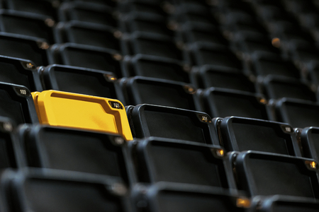 STOCKHOLM - SEPT 24, 2016: Abstract view of the chairs at Stockholm FIM Speedway Grand Prix at Friends Arena in Stockholm.のeditorial素材