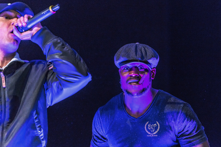 STOCKHOLM - OCT 8, 2016: Presentation of the fighters Papy Abedi against Bruno Carvalho at Superior Challenge 14 at Eriksdalshallen in Stockholm.のeditorial素材