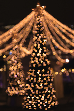 Lights defocused during christmas in city. Stockholm, Swedenのeditorial素材