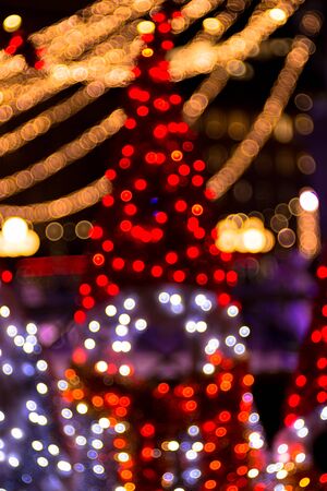 Lights defocused during christmas in city. Stockholm, Swedenのeditorial素材