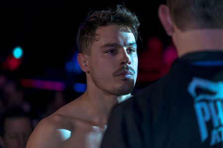 STOCKHOLM, SWEDEN - APRIL 1, 2017: Presentation of the MMA fight between Simon Skold vs Juntaro Ami at Superior Challenge 15 at Eriksdalshallen in Stockholm. Skold winner in submission.のeditorial素材