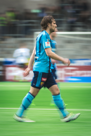 STOCKHOLM, SWEDEN - MAY 15, 2017: Match between Djurgarden IF and IFK Goteborg at the Tele2 arena. Motionblurのeditorial素材