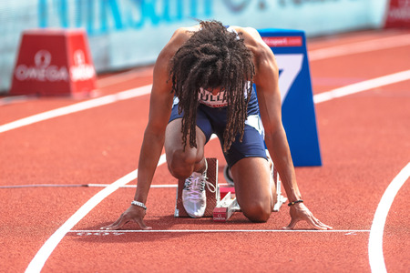 STOCKHOLM, SWEDEN - JUNE 18, 2017:  Athlete at the IAAF Diamond League in Stockholm.