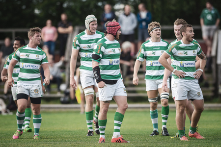 STOCKHOLM, SWEDEN - AUG 19, 2017: Rugby game between Hammarby IF and Stockholm Exiles at Arstafaltet.のeditorial素材
