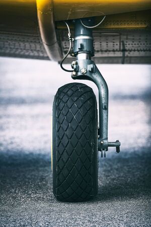 OREBRO, SWEDEN - SEP 2, 2017: Yellow SK 16 aeroplane at the airshow at Orebro airport. Historic airoplanesのeditorial素材