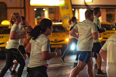 STOCKHOLM, SWEDEN, 18 AUG, 2018: Midnight run at the streets of southern parts of central Stockholm, also called Midnattsloppet.のeditorial素材