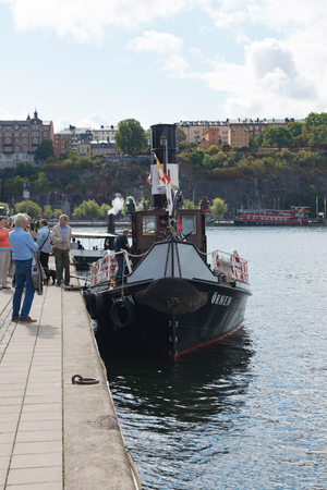 STOCKHOLM, SWEDEN, 26 AUG, 2018: Celebrations of 200 years of steamboats in Sweden. Many of the steamships gathered at Riddarholmen for a journey to Mariefred.のeditorial素材