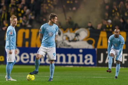 SOLNA, SWEDEN - OCT 29, 2018: AIK vs Malmo FF at the Friends arena in Stockholm. Final result 1-1のeditorial素材