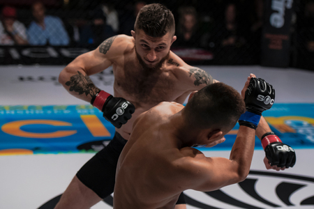STOCKHOLM, SWEDEN, MAY 11, 2019: Superior challenge 19 between Bartosz Wojcikiewicz (SWE) and Wilbert Huaman (PER). Bartosz won by decision.のeditorial素材