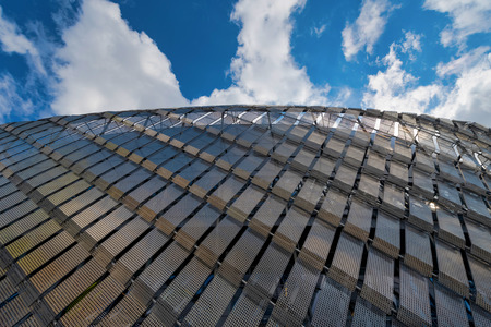 STOCKHOLM, SWEDEN, MAY 12, 2019: Tele2 arena during matchday between Djurgarden and AIK in the swedish soccer leauge Allsvenskan.のeditorial素材