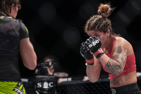 STOCKHOLM, SWEDEN, MAY 11, 2019: Superior challenge 19 between Pannie Kianzad (SWE) and Inoy Razafiarison (FRA). Kianzad won by Decision.のeditorial素材