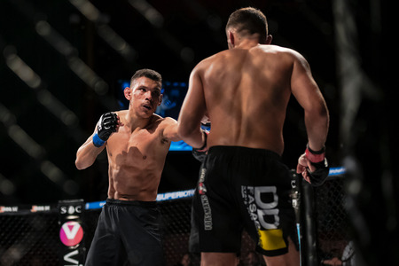 STOCKHOLM, SWEDEN, MAY 11, 2019: Superior challenge 19 between Serdar Altas (SWE) and Jhonata Silva...