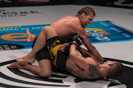STOCKHOLM, SWEDEN, MAY 11, 2019: Superior challenge 19 between David Bielkheden (SWE) and Patrik Pietila (FIN). Pietela won by decision.のeditorial素材