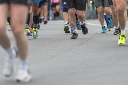 STOCKHOLM, SWEDEN, JUNE 1, 2019: Stockholm Marathon in grey weather and some rainfall.のeditorial素材