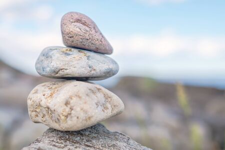 Heap of stones at the shoreline. Sweden