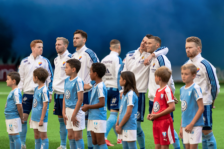 STOCKHOLM, SWEDEN, JULY 14, 2019: Soccer game between DIF and MFF at Tele2 Arena. Match ended 1-1のeditorial素材