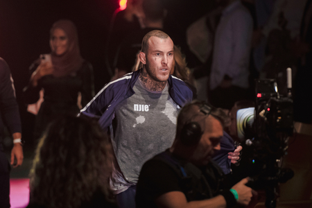 STOCKHOLM, SWEDEN, DEC 7, 2019: Superior challenge 20 between Kenneth Bergh (NOR) and David Marcina (AUS). Bergh won.のeditorial素材