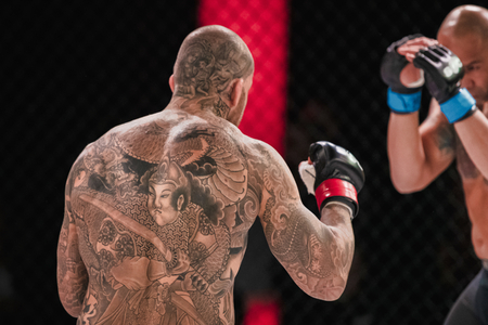 STOCKHOLM, SWEDEN, DEC 7, 2019: Superior challenge 20 between Kenneth Bergh (NOR) and David Marcina (AUS). Bergh won.のeditorial素材