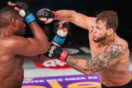 STOCKHOLM, SWEDEN, DEC 7, 2019: Superior challenge 20 between Marthin Hamlet (NOR) and Prince Auonallah (FRA). Hamlet won.のeditorial素材