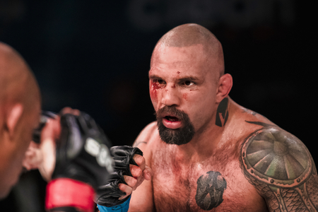 STOCKHOLM, SWEDEN, DEC 7, 2019: Superior challenge 20 between Nico Musoke (SWE) and Marcelo Alfaya (BRA). Musoke won.のeditorial素材