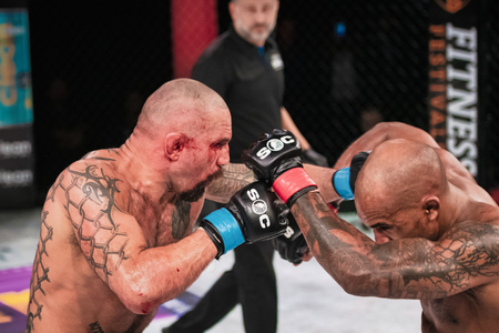 STOCKHOLM, SWEDEN, DEC 7, 2019: Superior challenge 20 between Nico Musoke (SWE) and Marcelo Alfaya (BRA). Musoke won.のeditorial素材