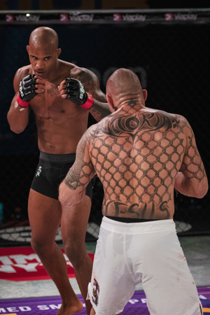 STOCKHOLM, SWEDEN, DEC 7, 2019: Superior challenge 20 between Nico Musoke (SWE) and Marcelo Alfaya (BRA). Musoke won.のeditorial素材
